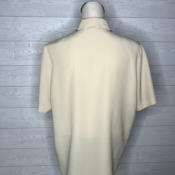 Ship 'N Shore vintage ecru embroidered blouse Size 14 - Picture 5 of 7